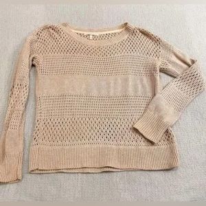Victoria's Secret Tan Open Knit Side Button Sweater